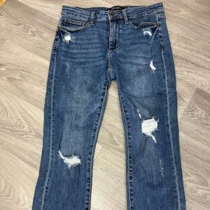 Distressed Blue Jeans